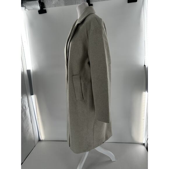 CoffeeShop Trench Coat Single Breasted Sz XL Walker Grey Minimalist Normcore - Picture 2 of 14